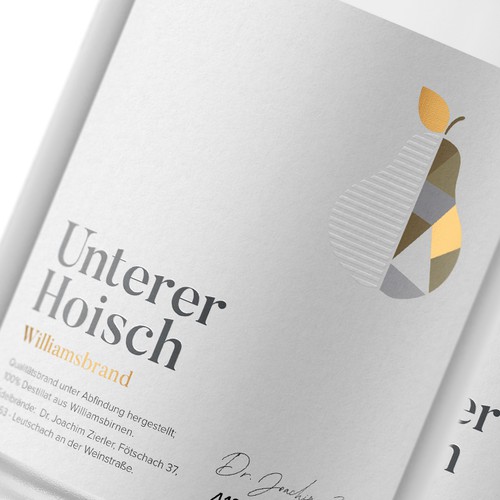 Traditional label with the title 'Modern label pear Distilled'