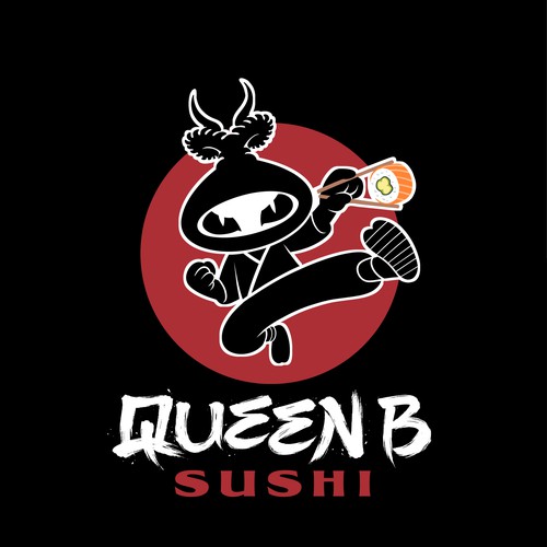 Design with the title 'Awesome kicking ninja'