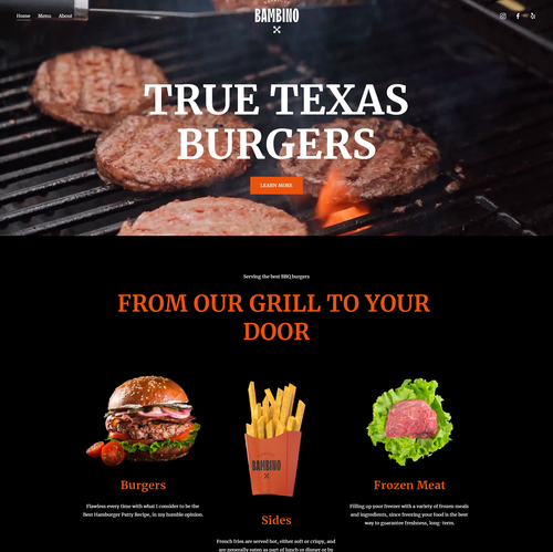 Barbecue design with the title 'BBQ Restaurant SquareSpace website'
