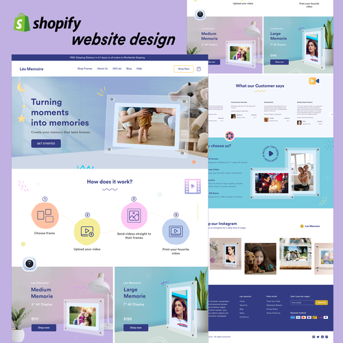 Product page design with the title 'Shopify website design '