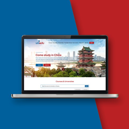 Online store website with the title 'Education Landing Page Design'