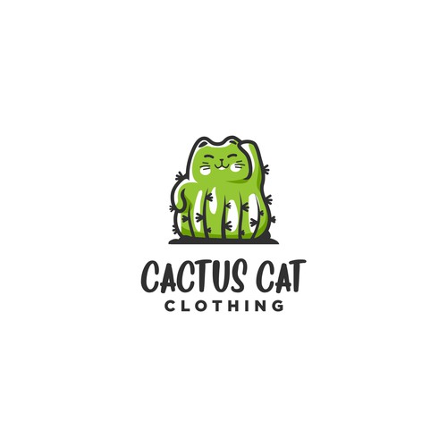 Clothing logo with the title 'Cactus cat clothing'