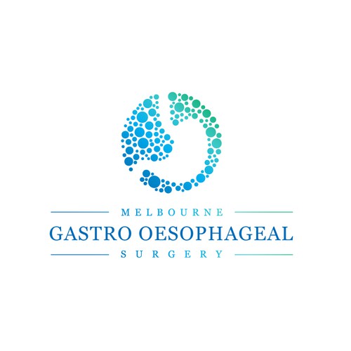 Blue and green logo with the title 'Sophisticated abstract logo for stomach surgery specialists'