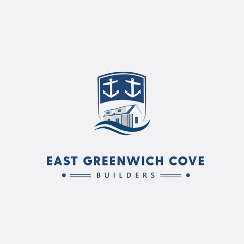Water brand with the title 'East Greenwich Cove Builders'