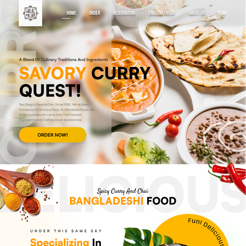 Restaurant website with the title 'restaurant website'