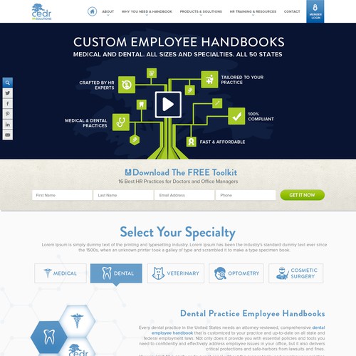 Icon website with the title 'Design a STUNNING new website for CEDR Solutions!'