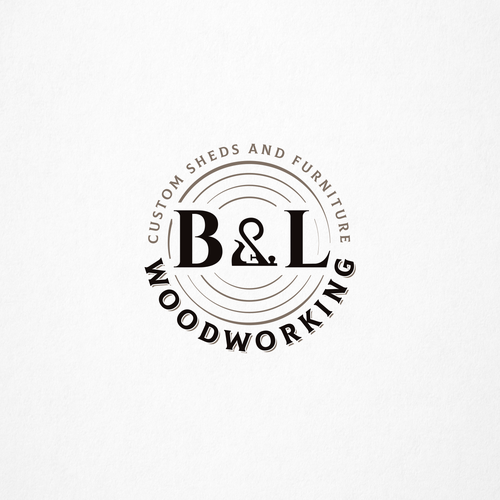 Woodworking design with the title 'logo for B&L WOODWORKING'