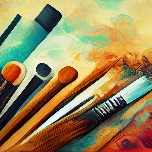 Brush artwork with the title 'Brushes watercolor'