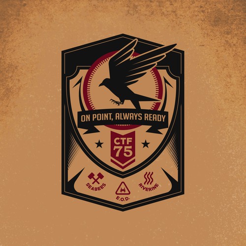 Army design with the title 'CTF 75 Frisbee Merchandise design'