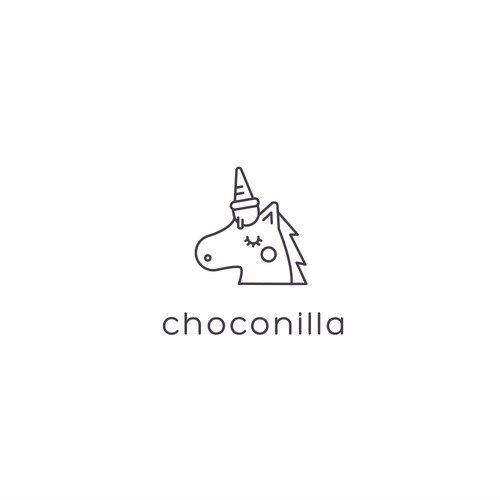 Ice cream shop design with the title 'Choconilla'