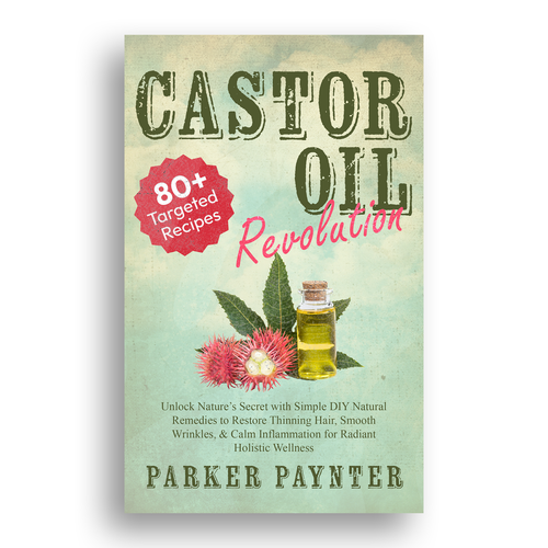 Old book cover with the title 'Book Cover Design Concept for "Castor Oil Revolution""'