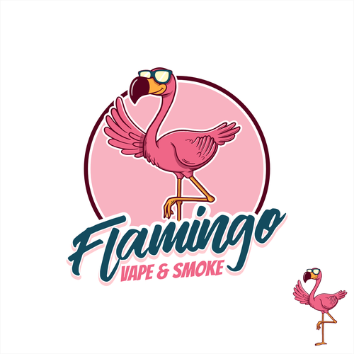 Flamingo logo with the title 'Flamingo logo for vape and smoke'