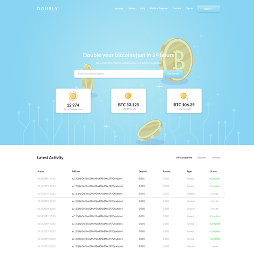 Accounting website with the title 'Website in modern style'