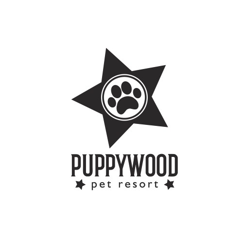 Hollywood logo with the title 'PUPPYWOOD pet resort'