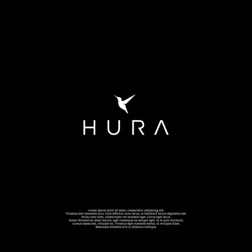 Bird design with the title 'HURA Hummingbird logo'