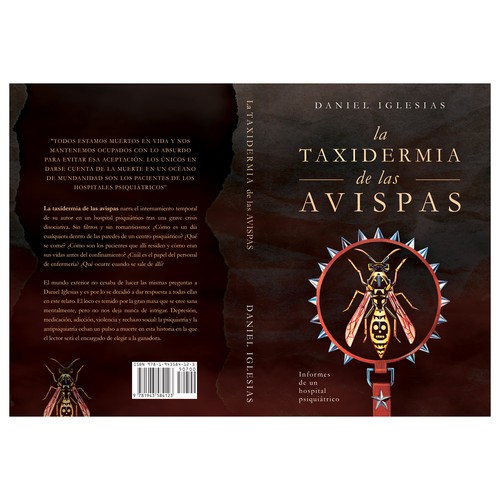 Memoir book cover with the title 'Book cover for "La Taxidermia de las Avispas"'