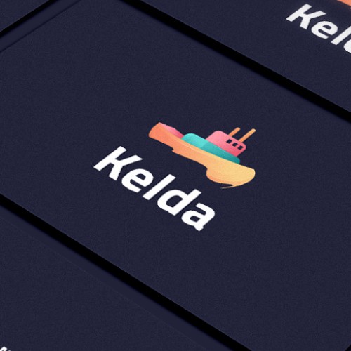 Boat design with the title 'Kelda logo and business card'