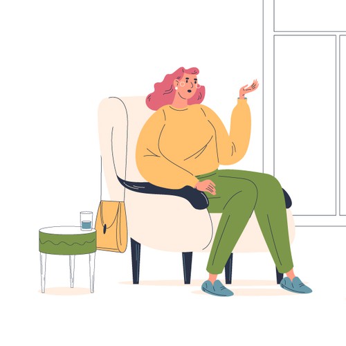 Medical artwork with the title 'Psychologist consultation '