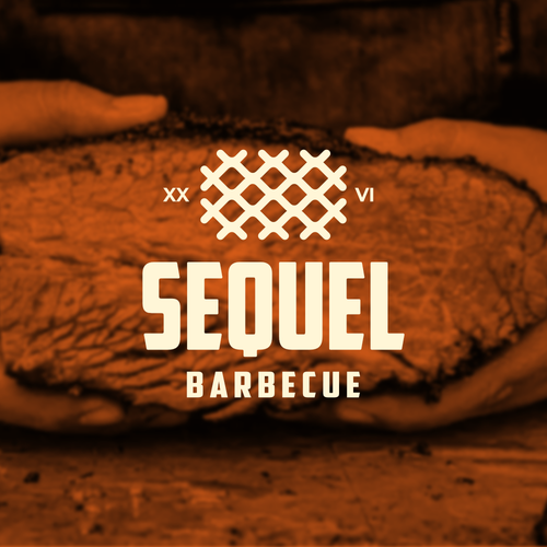 Grill-steak logo with the title 'A logo for a "new school" Texas BBQ popup'