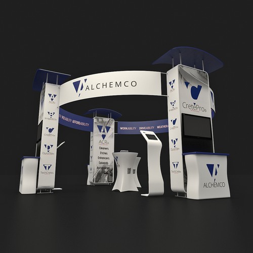 Booth design with the title '3d Visualization'