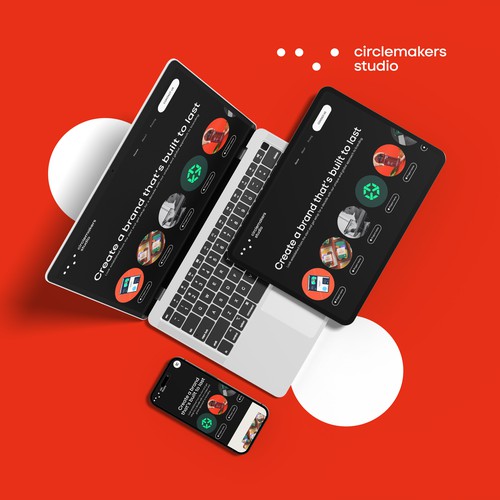 Analytics website with the title '1-1 Project 'circlemakers.studio'   Website development'