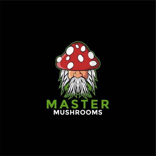 Wizard logo with the title 'Wizzard logo for master mushrooms'