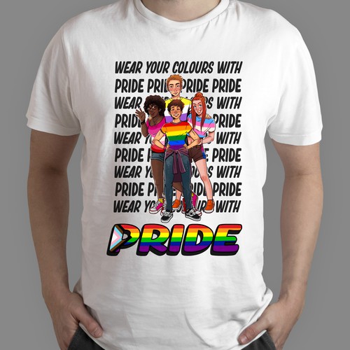 Logo artwork with the title 'LGTB + pride t-shirt'