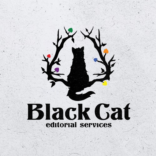 Art design with the title 'Creative Cat Logo Design'
