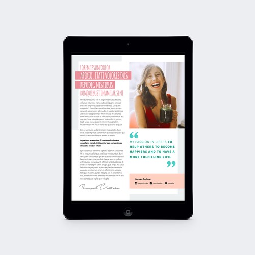 Interactive design with the title 'Project Lean and Toned ebook template'