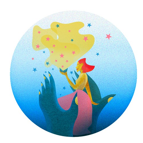 Bright artwork with the title 'Bright illustration for a website '