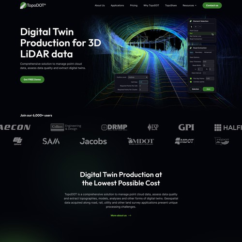 3-dimensional design with the title 'TopoDOT Web Design '