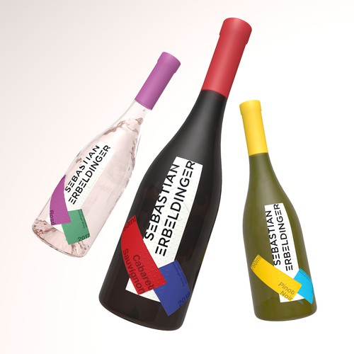 Bauhaus design with the title 'Sebastian Erbeldinger Wine Label'