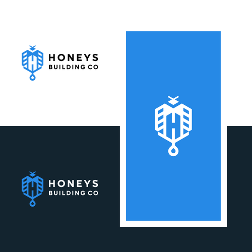 Residential logo with the title 'Honey bee + Building '