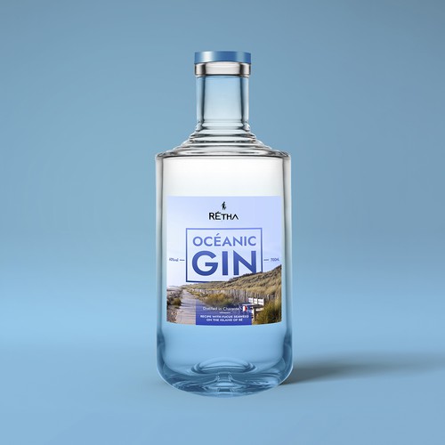 Gin label with the title 'Label for gin'