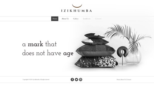 Leather design with the title 'web page design for Izikhumba.'