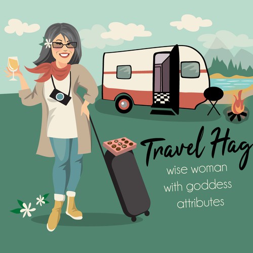 Travel artwork with the title 'travel hag illustration'