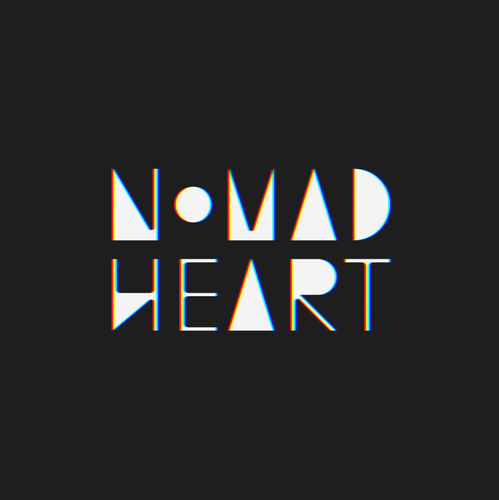 Primitive logo with the title 'Nomad Heart Logotype: Art Deco Nomadic Reinvention'