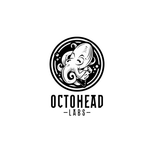 Octopus artwork with the title 'strong logo octohead labs'