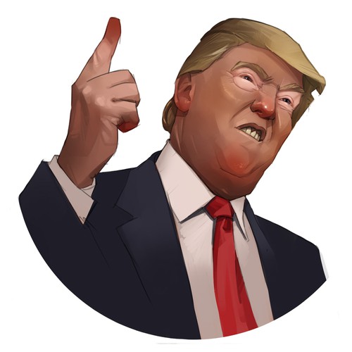 Expressive design with the title 'Donald Trump Sticker'
