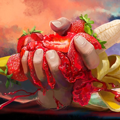 Banana design with the title 'Cover Art for Cannabis'