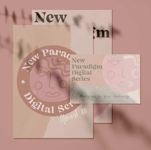 Feminine brand with the title 'New Paradigm Digital Series Brand Identity Design'
