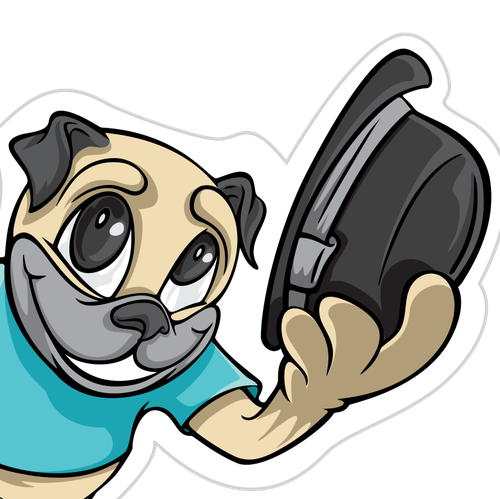 Pug design with the title 'Thank you Pugg Emoji'