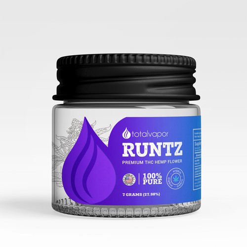 Cannabis label with the title 'Hemp Flower Label'