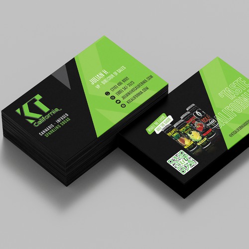 Sparkle design with the title 'Business Card Design - Cannabis infused Sparklling Soda'