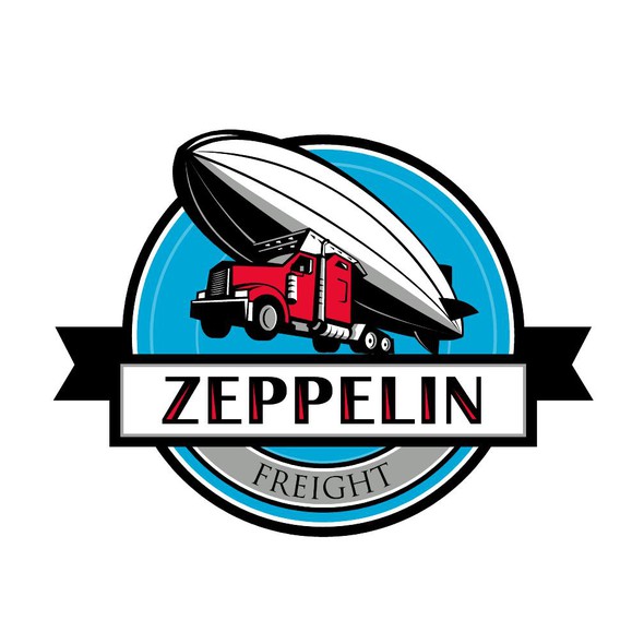 Semi truck logo with the title 'Zeppelin Freight'