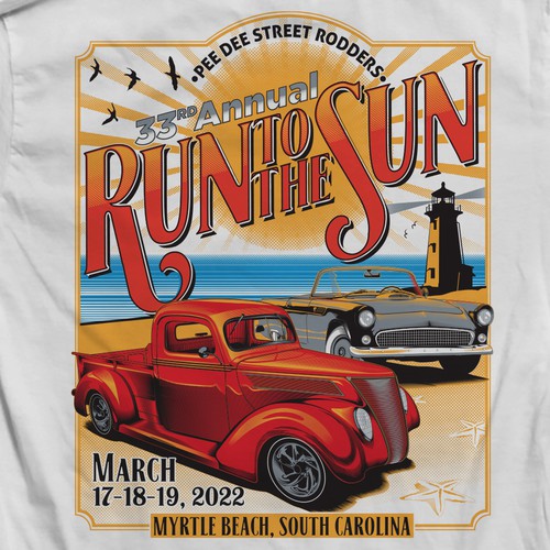 Red t-shirt with the title 'Run to the Sun 2022'