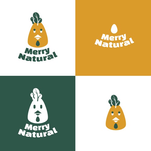 Hen logo with the title 'Merry Natural logo design'