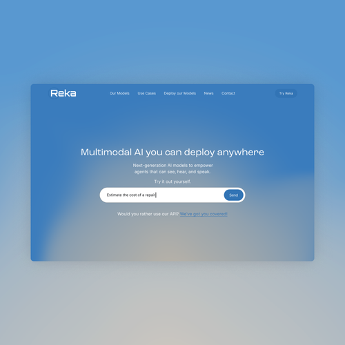 JavaScript design with the title 'Website redesigns for cutting-edge AI company.'