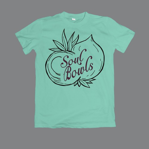 Fruit t-shirt with the title 'Coconut t-shirt design'