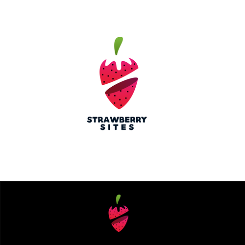 Strawberry logo with the title 'logo concept for website'